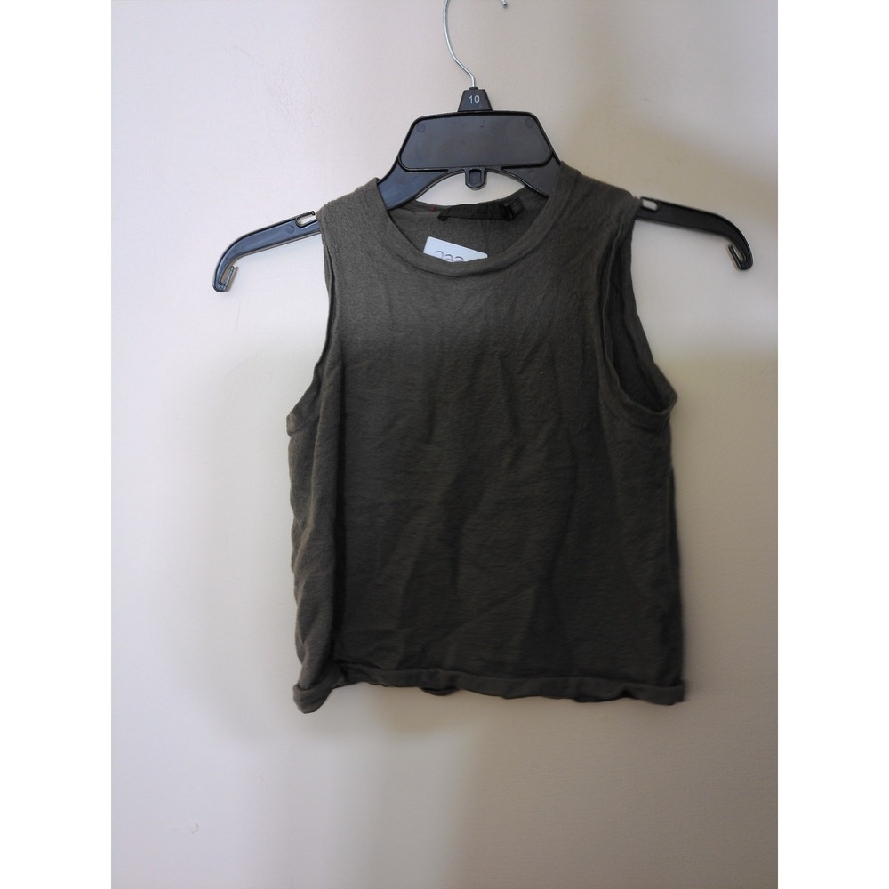 Jenni Kayne Sleeveless Knit Top Youth Small Olive Green Coastal Minimalist